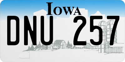 IA license plate DNU257