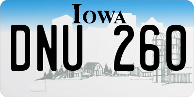 IA license plate DNU260