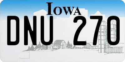 IA license plate DNU270