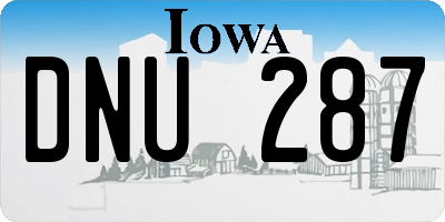 IA license plate DNU287