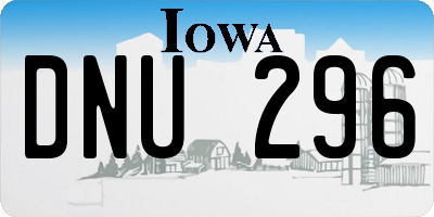 IA license plate DNU296