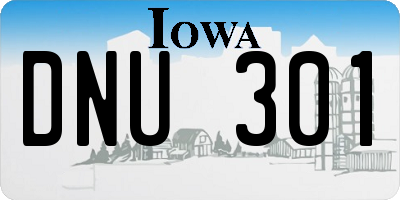 IA license plate DNU301