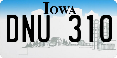IA license plate DNU310