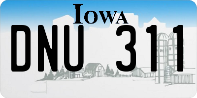 IA license plate DNU311