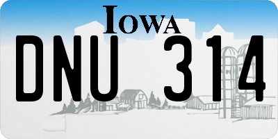 IA license plate DNU314