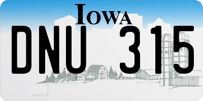 IA license plate DNU315