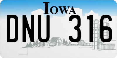 IA license plate DNU316