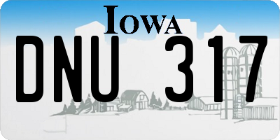IA license plate DNU317