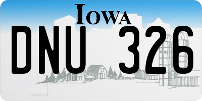 IA license plate DNU326