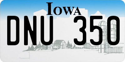 IA license plate DNU350