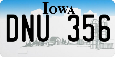 IA license plate DNU356