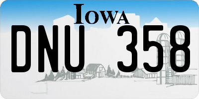 IA license plate DNU358
