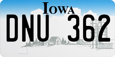 IA license plate DNU362