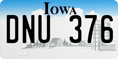 IA license plate DNU376