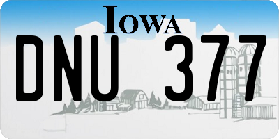 IA license plate DNU377