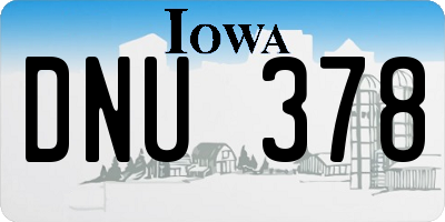 IA license plate DNU378