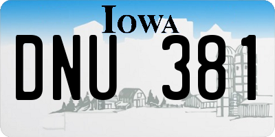 IA license plate DNU381