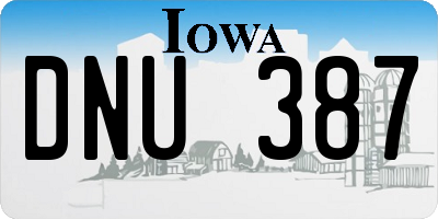 IA license plate DNU387