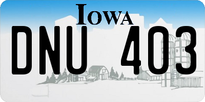 IA license plate DNU403