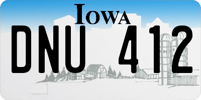 IA license plate DNU412