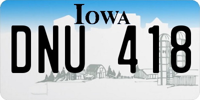 IA license plate DNU418