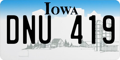 IA license plate DNU419