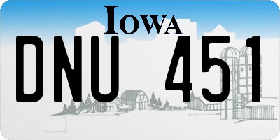 IA license plate DNU451