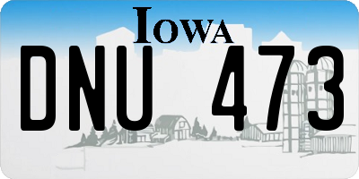 IA license plate DNU473