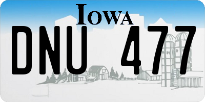 IA license plate DNU477