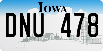 IA license plate DNU478