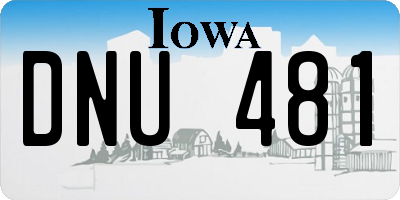 IA license plate DNU481