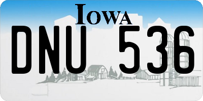 IA license plate DNU536