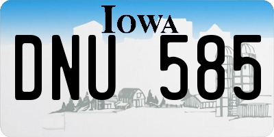 IA license plate DNU585