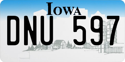 IA license plate DNU597