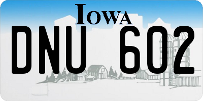 IA license plate DNU602