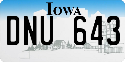 IA license plate DNU643