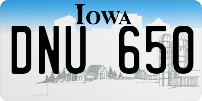 IA license plate DNU650