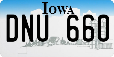 IA license plate DNU660