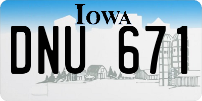 IA license plate DNU671