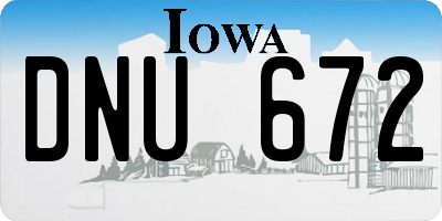 IA license plate DNU672