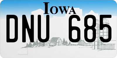 IA license plate DNU685