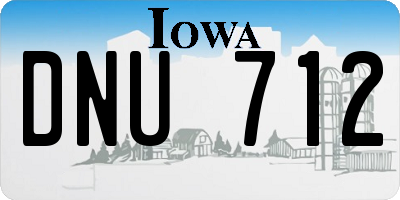 IA license plate DNU712