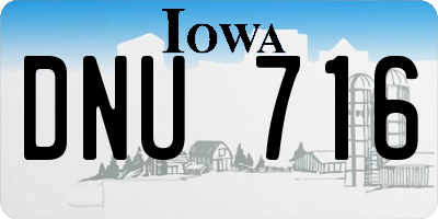 IA license plate DNU716