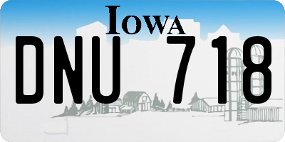 IA license plate DNU718