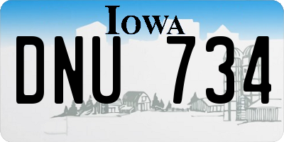 IA license plate DNU734