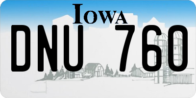 IA license plate DNU760