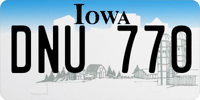 IA license plate DNU770