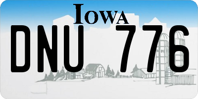 IA license plate DNU776
