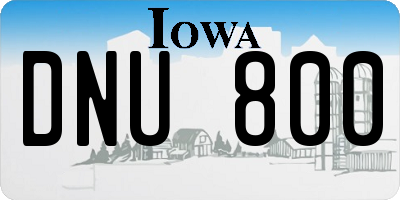 IA license plate DNU800