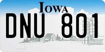 IA license plate DNU801